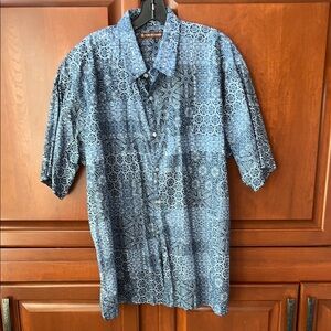 Tori Richard Blue Geometric Men's Shirt